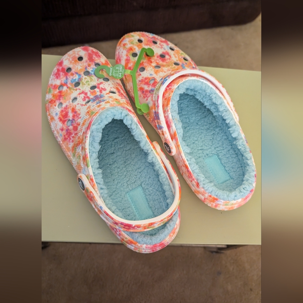 CROCS Vibrant Tie Dye Lined Clogs